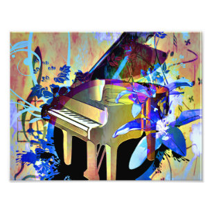 Färgat piano för funky Digital Fototryck
