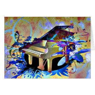 Färgat piano för funky Digital Hälsningskort