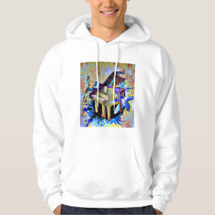 Färgat piano för funky Digital Sweatshirt Med Luva