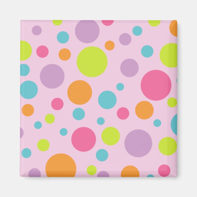 Färgat Polka dots Magnet (Framsidan)