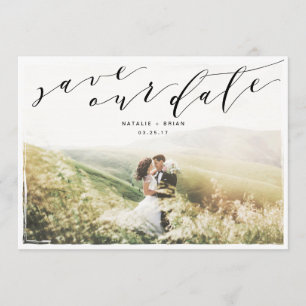 Färgat Ram Geometric Save the Date Card Spara Datumet