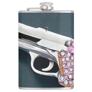 Färgat Rhinestone Crystal Pistol Fickplunta