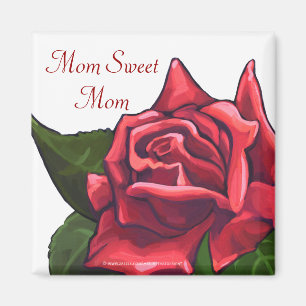 Färgat Röd ros Mamma Sweet Mamma Magnet