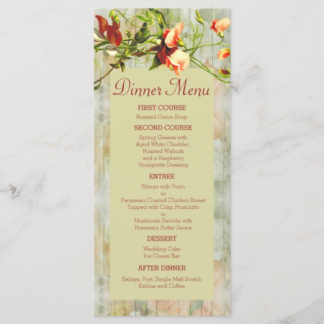 Färgat stängsel med Vår blommor Meny (Framsida)