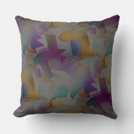 Färgat struktur med små, röta geometriska former kudde