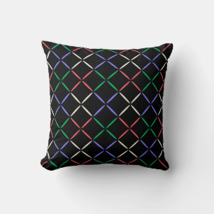 Färgat svart Diamond Mönster Cute Modern Trendig Kudde