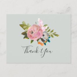 Färgat Tack för Blommigt-vykort Vykort