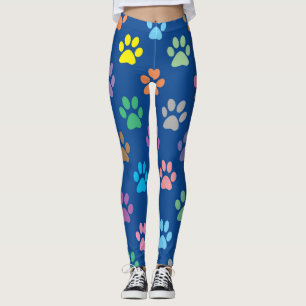 Färgat tass avtryck mönster leggings