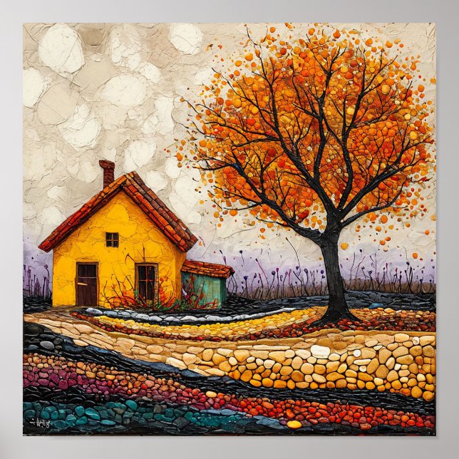 Färgat Träd liggande Poster (Framsidan)