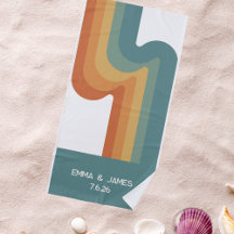 Färgat Trendig Bröllop Gift Beach Towel