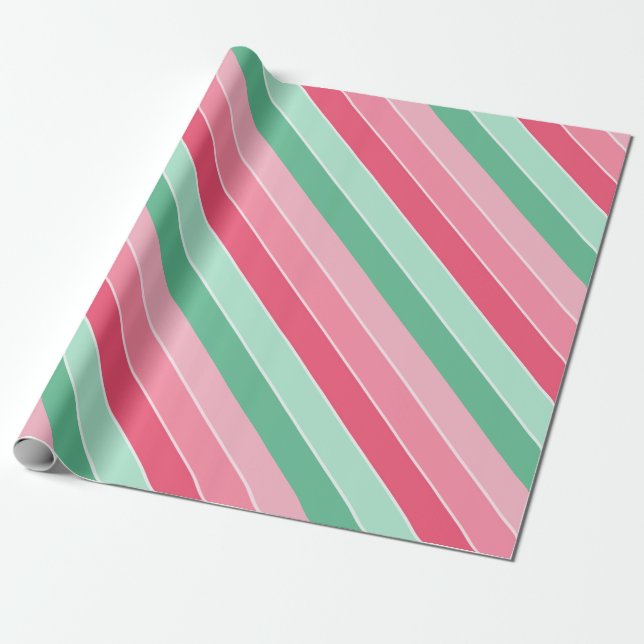 Färgat Trendig Rosa Red Grönt Modern Elegant Presentpapper (Utrullad)