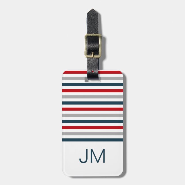 Färgat vågrät marin rand bagagebricka (Vertikal Framsida)