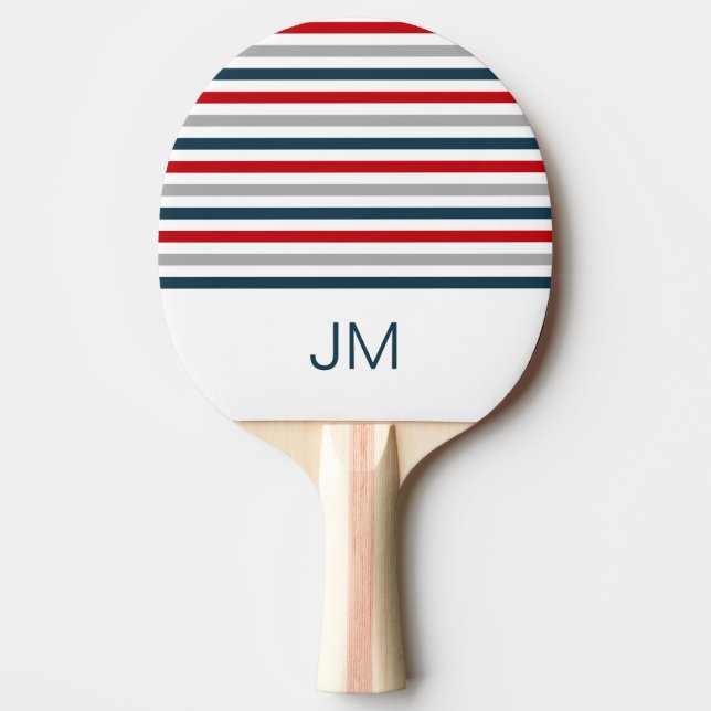 Färgat vågrät marin rand pingisracket (Framsidan)