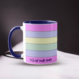 Färgat Vågrät Rand Kaffe Mugg