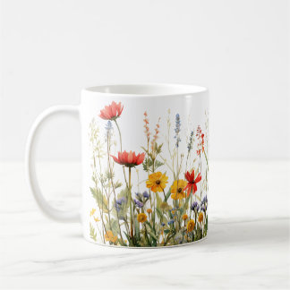 Färgat Vår Flower Watercolor Mönster Kaffemugg
