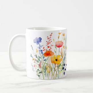 Färgat Vår Flower Watercolor Mönster Kaffemugg