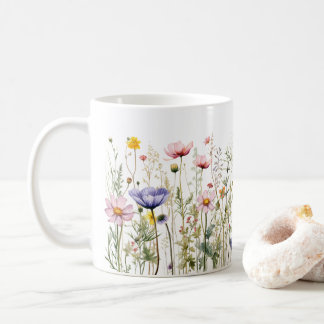 Färgat Vår Flower Watercolor Mönster Kaffemugg