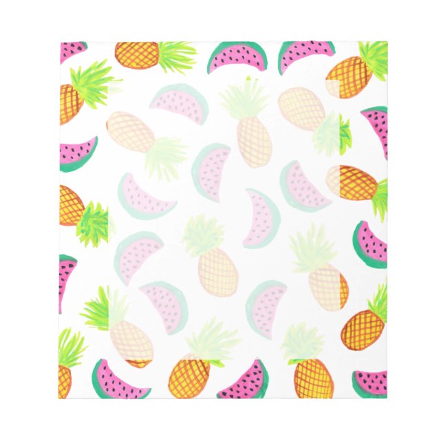 färgat vattenfärgat ananas vattenmelon mönster anteckningsblock (Framsida)