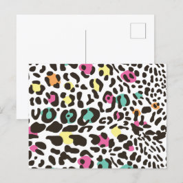 Färgat Vilda djur och tropiskt Löv Helg Vykort