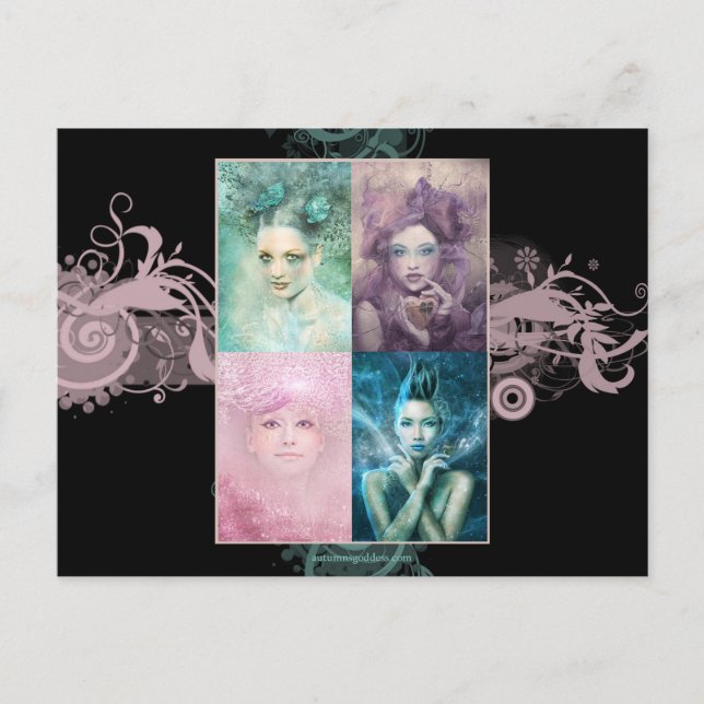 Färgat vykort för Dam (Framsida)