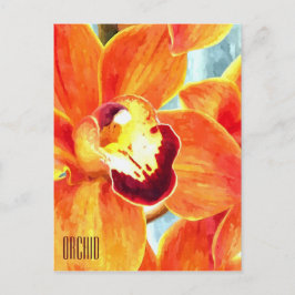 Färgat vykort för Orchid-Lodrät för Orange