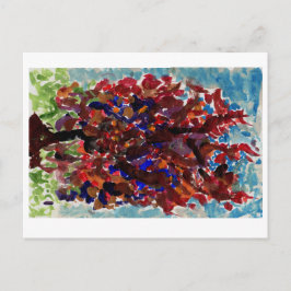 Färgat vykort Träd