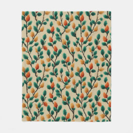 Färgat Winter Pinecone Grenar Fleecefilt