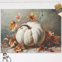 Färgavtryckning av vit vintage Pumpkin