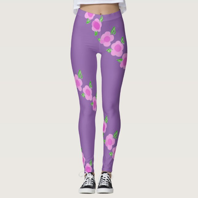 Färgbalkar av Rosa Leggings (Framsida)