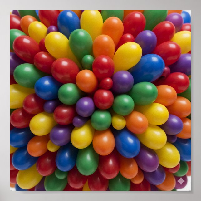 Färgballon Mönster Poster (Framsidan)
