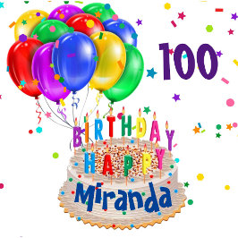 Färgballonger Lägg till NAMN AGE 100 födelsedag Presentpapper