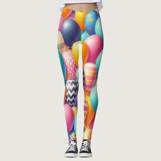 Färgballonger mönster leggings (Framsida)