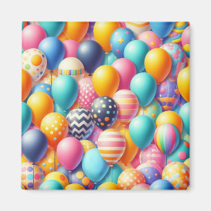 Färgballonger mönster magnet