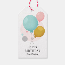 Färgballonger Personlig Grattis på födelsedagen Presentetikett