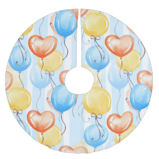 Färgballonger: vattenfärgssömlös mönster. julgransmatta borstad polyester