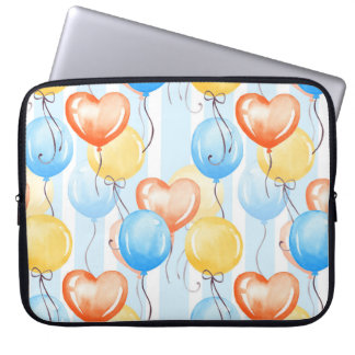 Färgballonger: vattenfärgssömlös mönster. laptop fodral