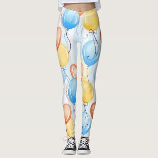 Färgballonger: vattenfärgssömlös mönster. leggings