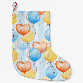 Färgballonger: vattenfärgssömlös mönster. liten julstrumpa