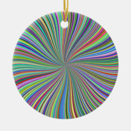 Färgband med optisk konst Spiral Julgransprydnad Keramik