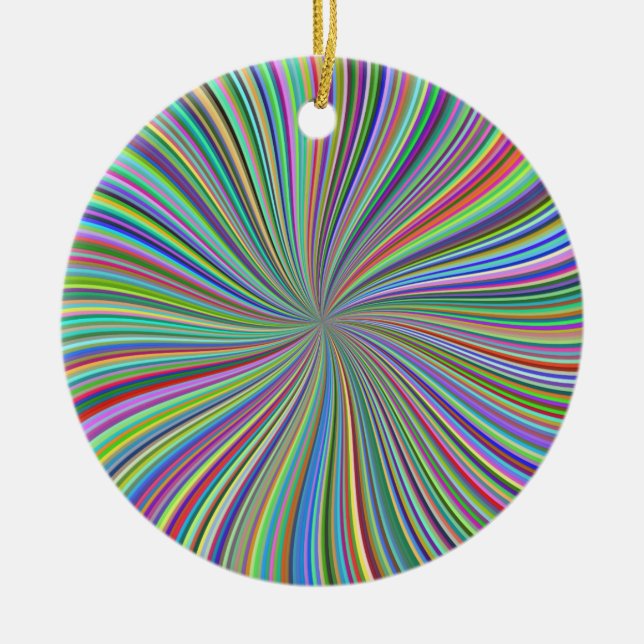 Färgband med optisk konst Spiral Julgransprydnad Keramik (Framsidan)