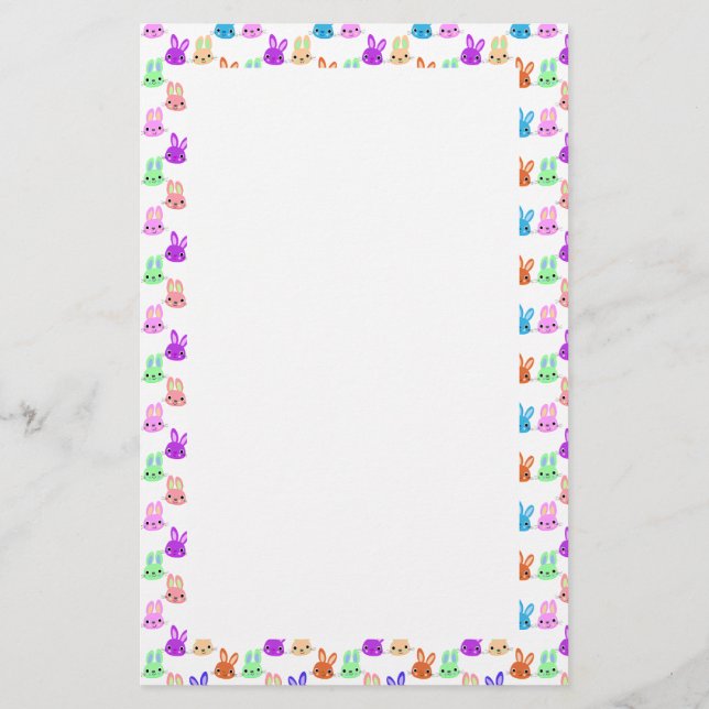 Färgbara Bunnies Påsk Brevpapper (Baksida)