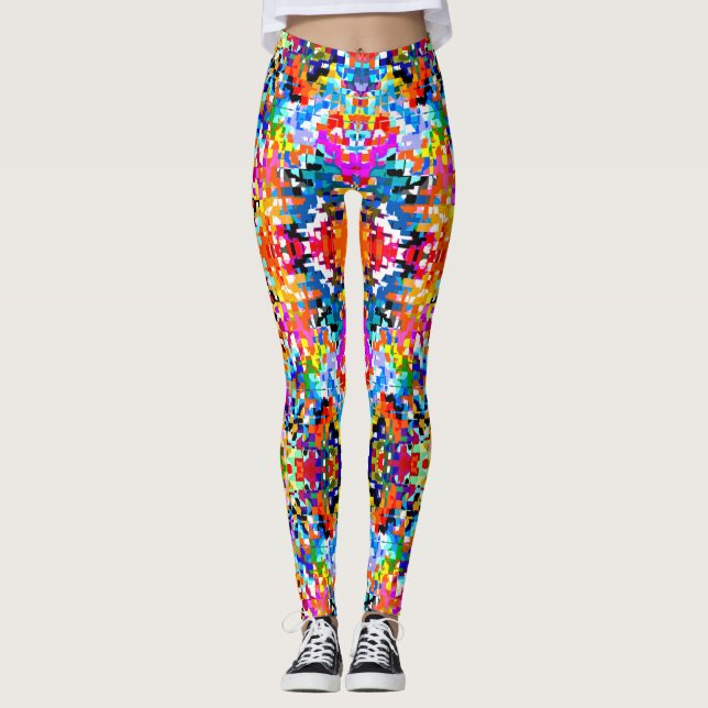 Färgbara färglösa abstrakter leggings (Framsida)