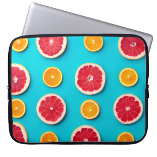Färgbara frukter mönster av färsk orange och grape laptop fodral