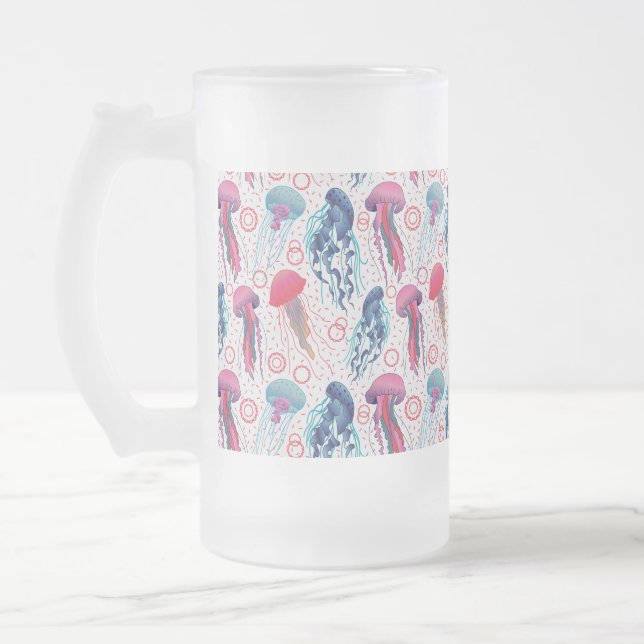 Färgbara geléfiskar frostat ölglas (Vänster)