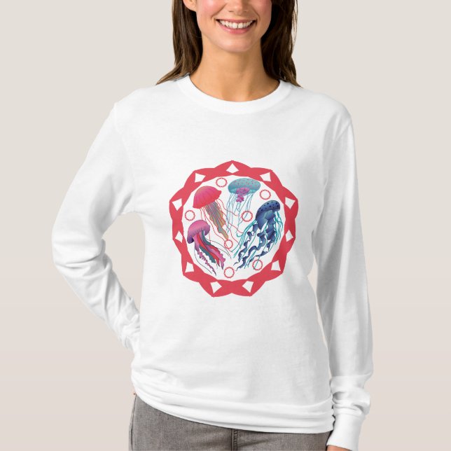 Färgbara geléfiskar t shirt (Framsida)