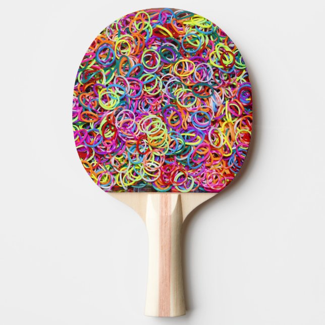 Färgbara gummiband pingisracket (Framsidan)