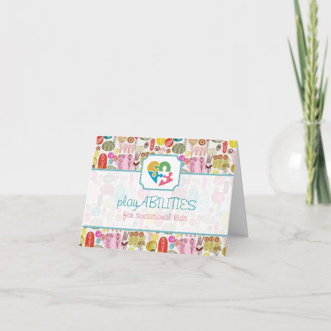 Färgbara Hand plockade Retro Flowers Mönster 4 Kort (Framsida)