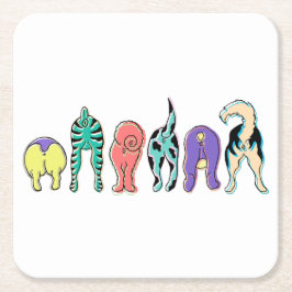 Färgbara Hund Underlägg Papper Kvadrat