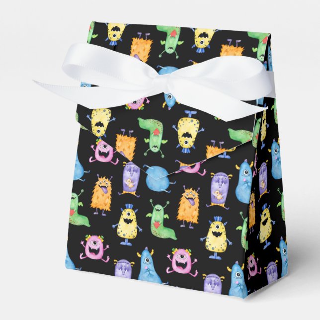 Färgbara jutemonster presentaskar (Framsidan Sidan)