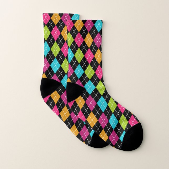 Färgbara Mönster-socklar för argyle Strumpor (Par)
